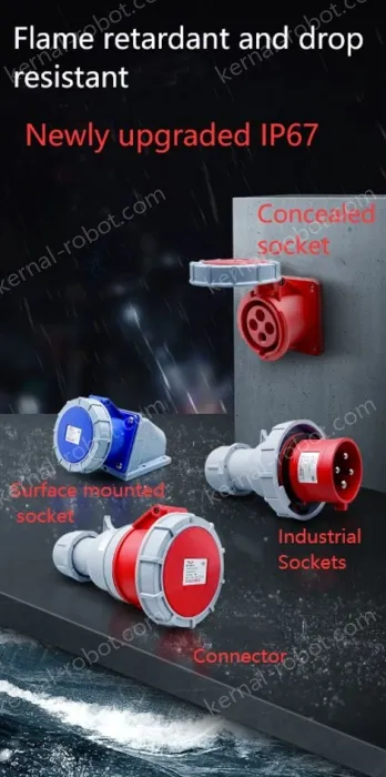 4 pole 63A Surface mounted socket