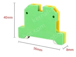 EK6 Yellow & Green Grounding Terminals Din Rail Terminals Grounding Terminals Universal Grounding Plastic Terminals