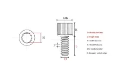 Cylindrical head hexagon socket screws M2*10
