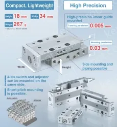 Air Slide Table MXJ Series Double acting Φ4，Φ6，Φ8