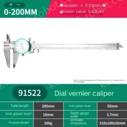 Caliper with table 0-200mm 91522