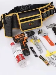 Blue Upgraded Tool Belt Bag Medium Bag + Mineral Water Hook Included