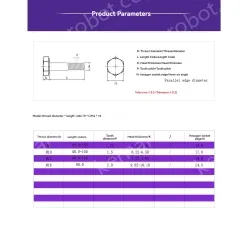 Half thread external hexagonal bolt M6*35
